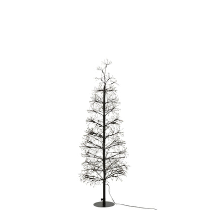 Juletræ med varmt hvide LED-lys, sort jern, mellemstørrelse, H 120 cm, J-Line