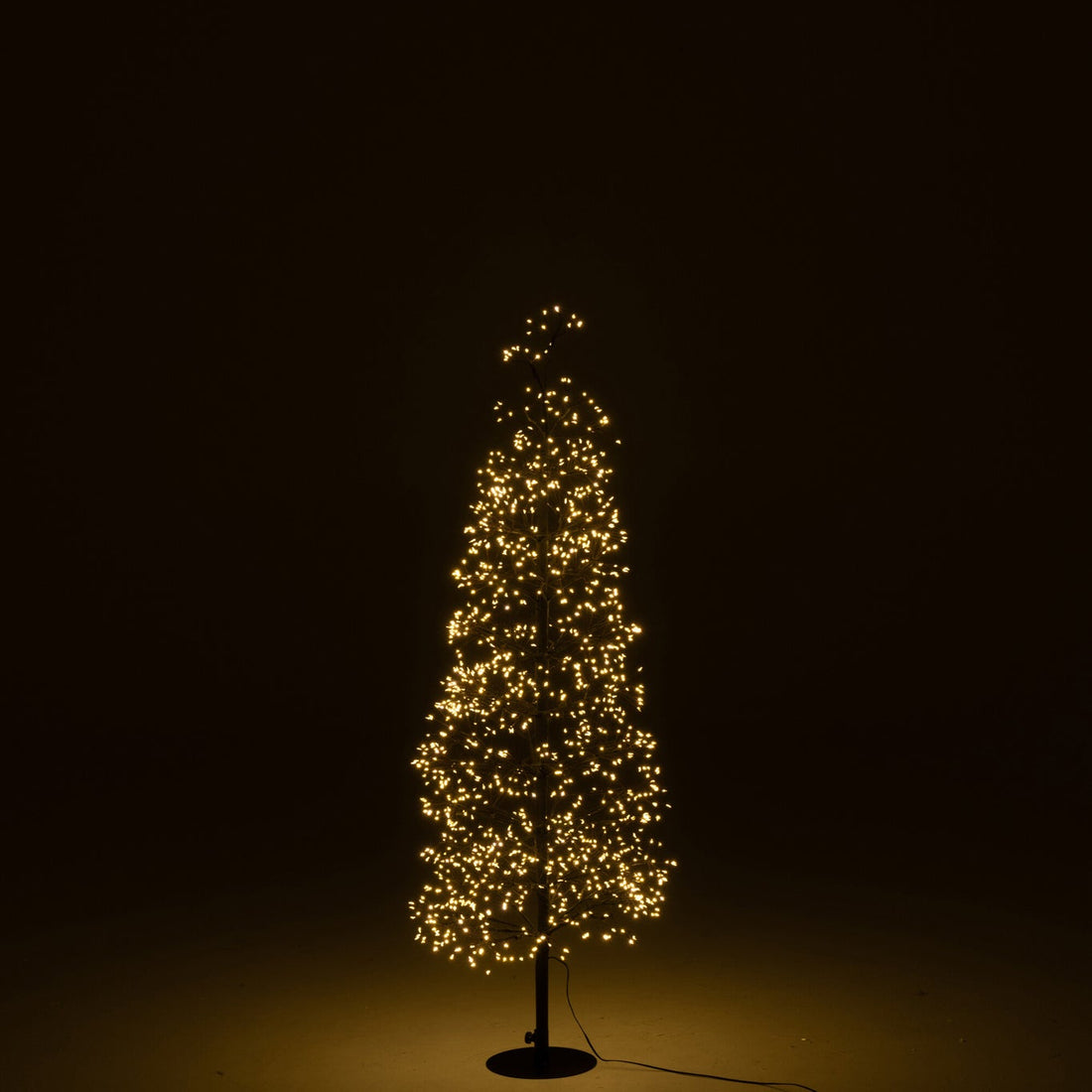 Juletræ med varmt hvide LED-lys, sort jern, mellemstørrelse, H 120 cm, J-Line