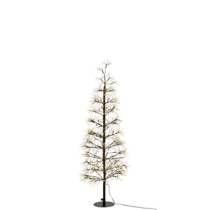 Juletræ med varmt hvide LED-lys, sort jern, mellemstørrelse, H 120 cm, J-Line
