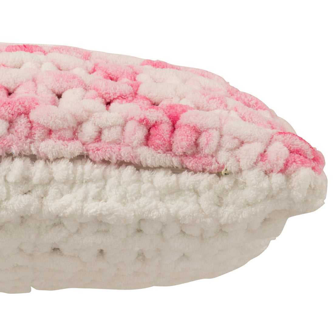 Pude Strikket Polyester Pink/Hvid J-Line
