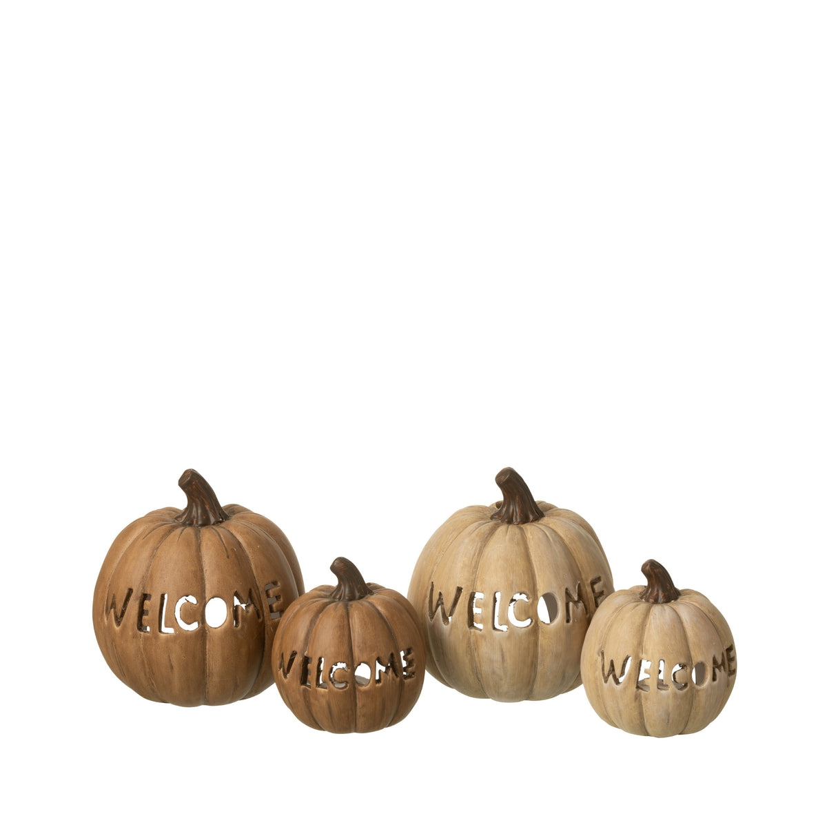 Græskar-lysestage, Halloween, stor, sæt med 2, J-Line