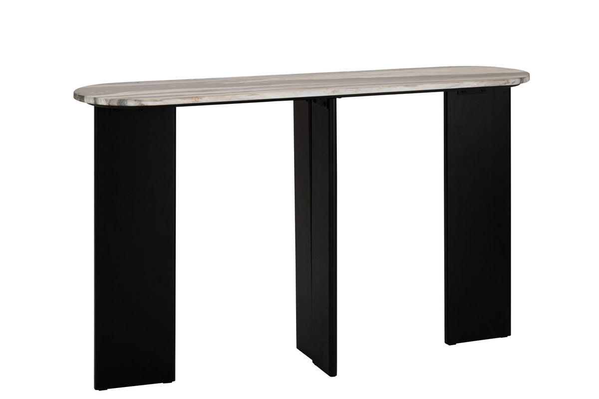 Console Mathilde marmor sort/grå J-Line