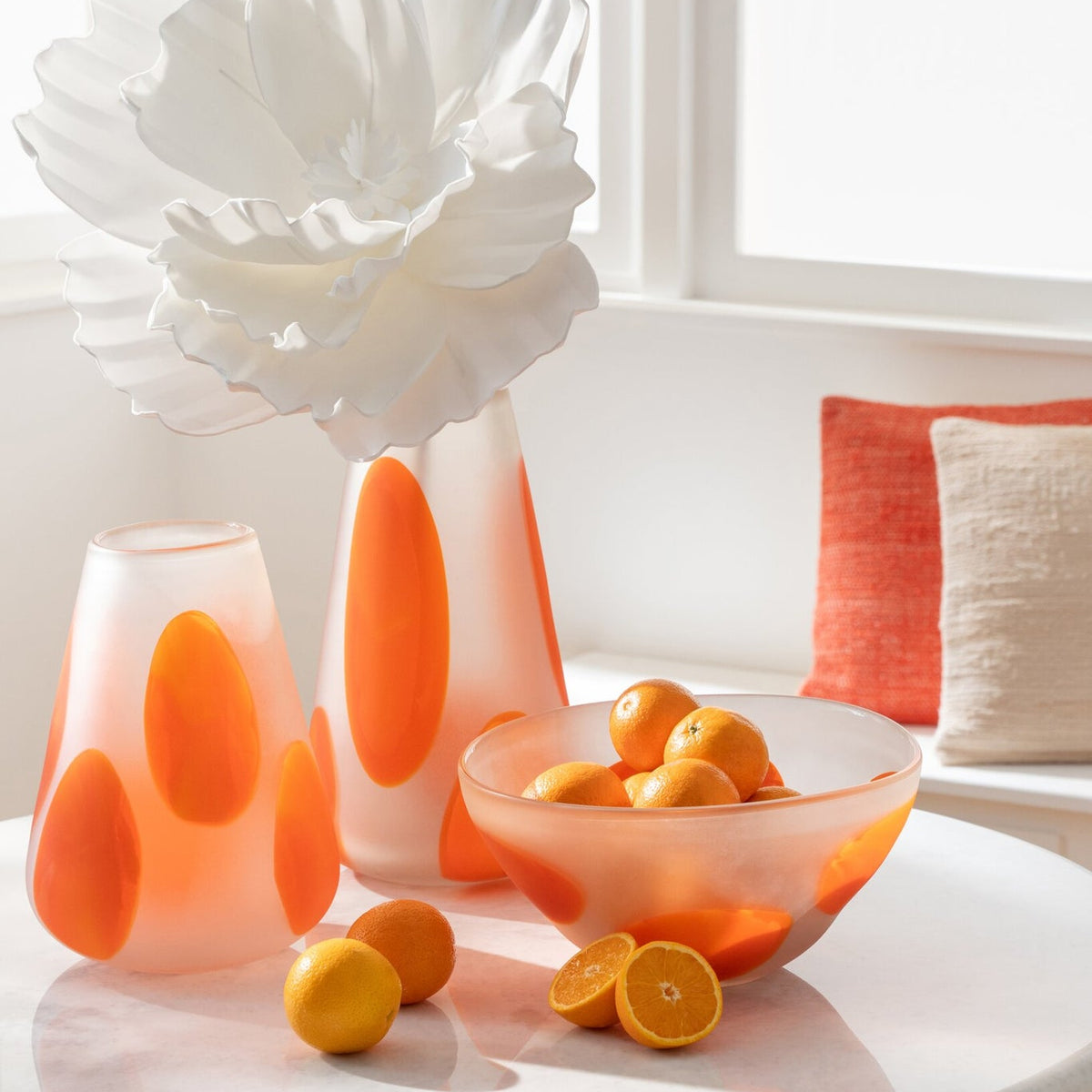 Pyntefad Prikker Glas Mørkeorange/Transparent J-Line