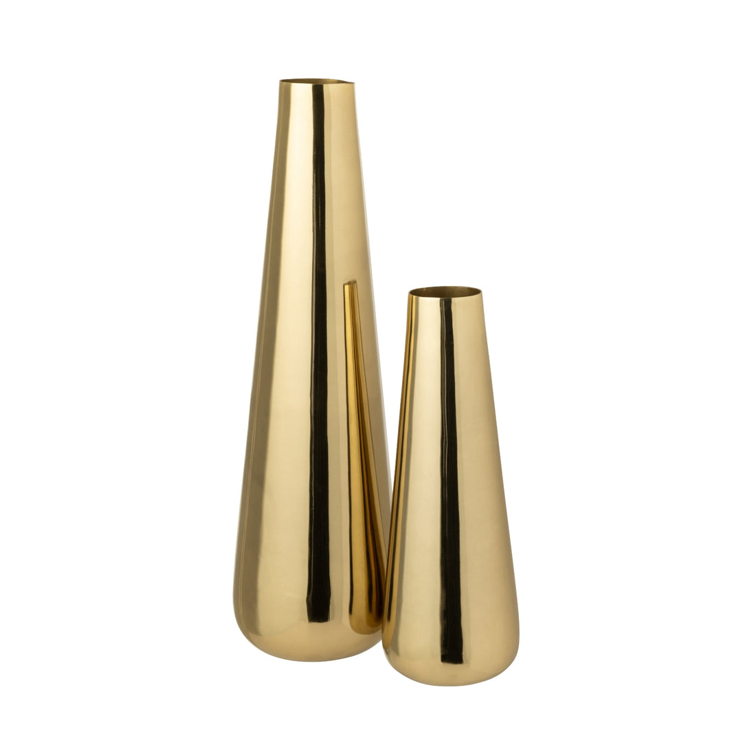 Elegant vase i guld fra J-Line, sæt med 2