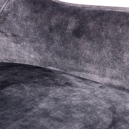 Fallon Velvet Anthracite Barstol med sorte metalben, sæt med 2 stk. PTMD