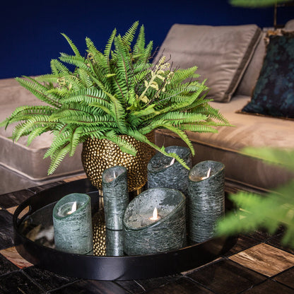 Sæt med 5 LED-lys Rustic Dark Green PTMD