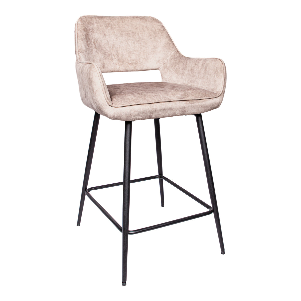 Barstol Fal Low Velvet Khaki, sæt med 2 PTMD