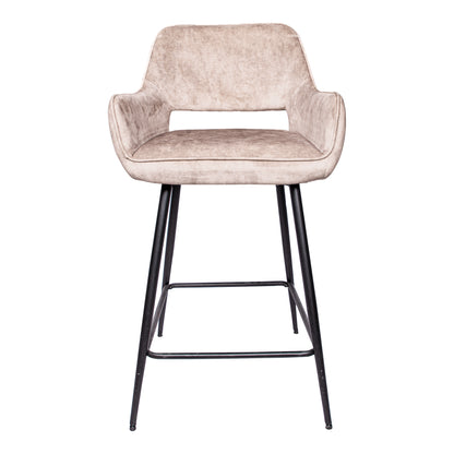 Barstol Fal Low Velvet Khaki, sæt med 2 PTMD