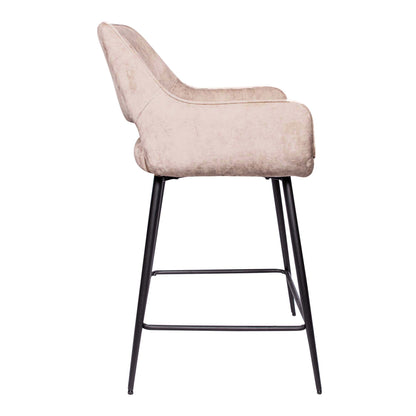 Barstol Fal Low Velvet Khaki, sæt med 2 PTMD
