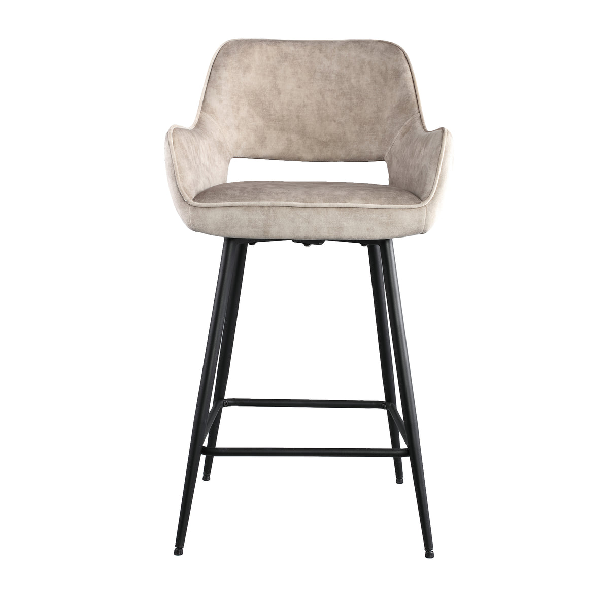 Barstol Fal Low Velvet Khaki, sæt med 2 PTMD
