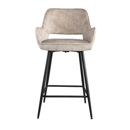 Barstol Fal Low Velvet Khaki, sæt med 2 PTMD