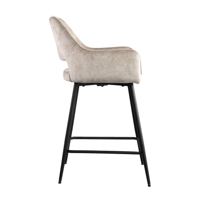 Barstol Fal Low Velvet Khaki, sæt med 2 PTMD