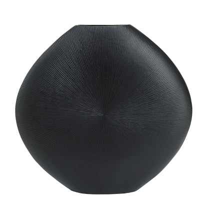Tiro Black Aluminium Gryde Oval Stribet Mønster PTMD