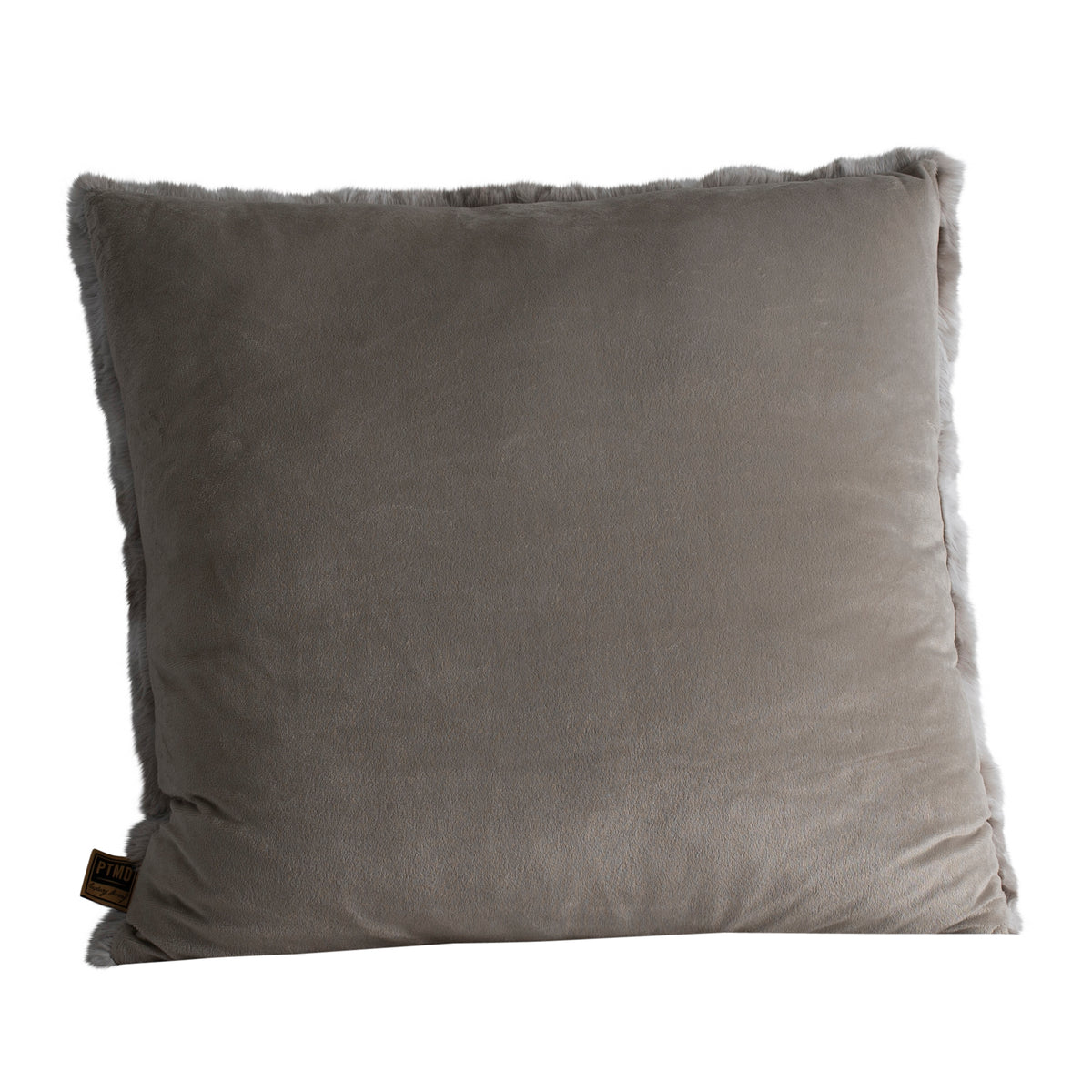 Linde-pude i gråt fløjl 60 x 60 cm PTMD