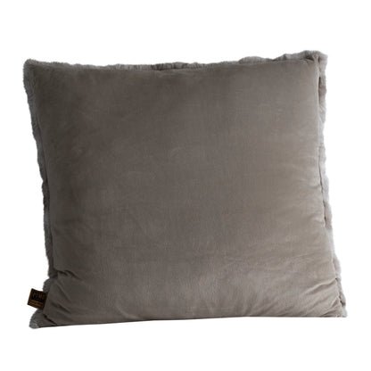 Linde-pude i gråt fløjl 60 x 60 cm PTMD