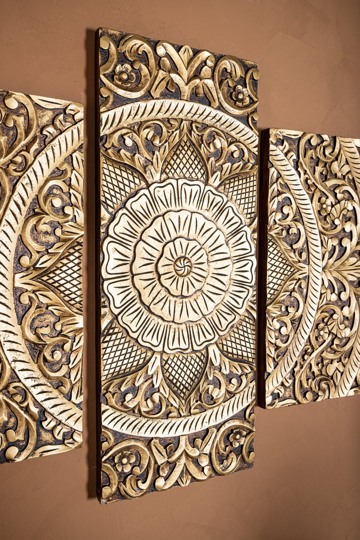 Vægpanel Sharlene - 180x90cm - MDF - Guld PTMD