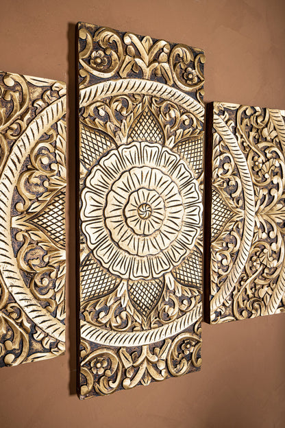 Vægpanel Sharlene - 180x90cm - MDF - Guld PTMD
