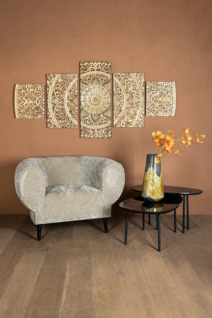 Vægpanel Sharlene - 180x90cm - MDF - Guld PTMD