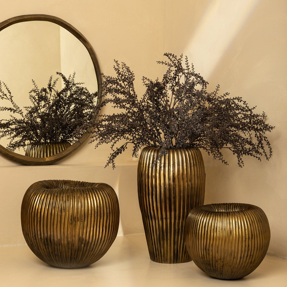 Russen Guld Lav Blomsterpotte Small PTMD