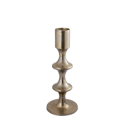 Taika Gold rund lysestage i aluminium, lav, H73 cm PTMD