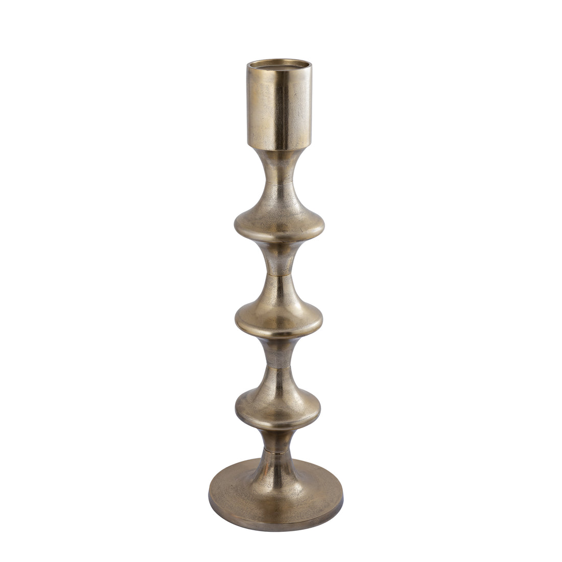 Taika Gold rund lysestage i aluminium tabs H92 cm PTMD