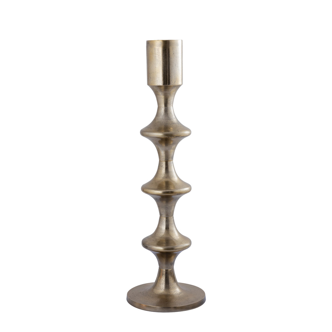 Taika Gold rund lysestage i aluminium tabs H92 cm PTMD