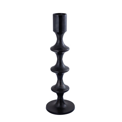 Taika Black rund lysestage i aluminium tabs H92 cm PTMD