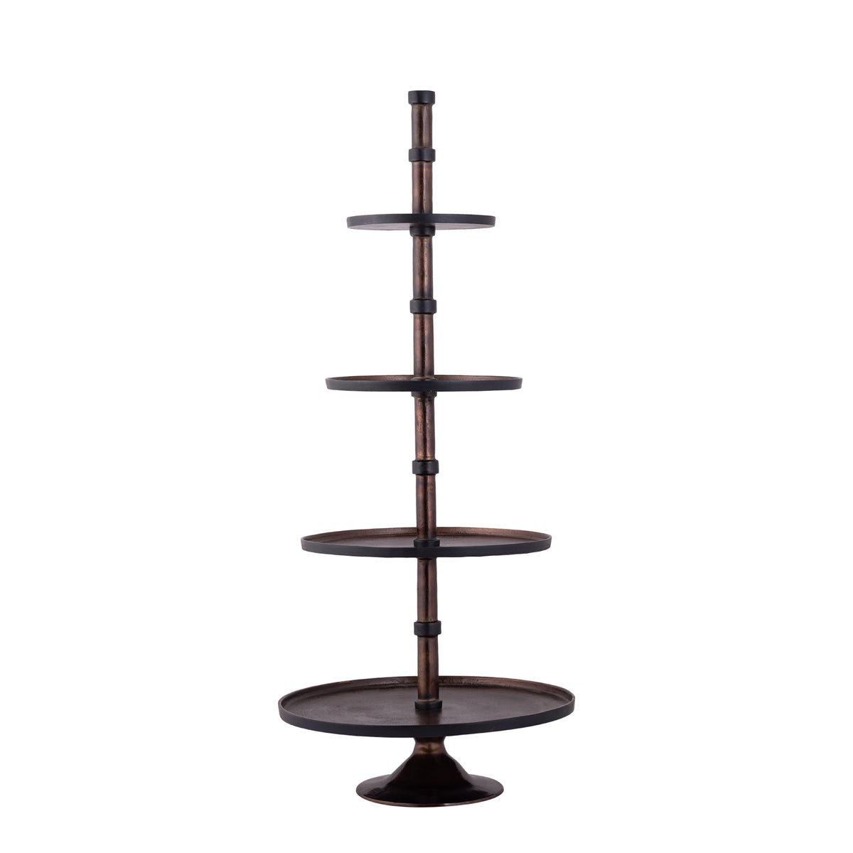 Glinda kobber- og alu-etagere, rund, L, PTMD