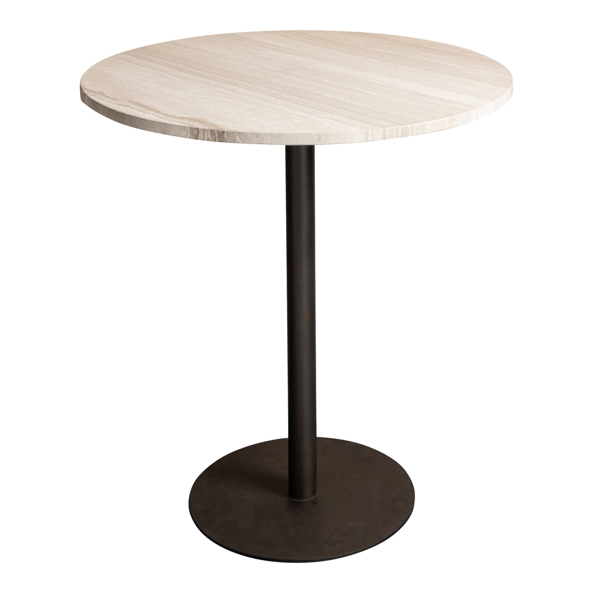 Plaza Bistrobord Rundt Hvid Marmor Taupe Stel PTMD