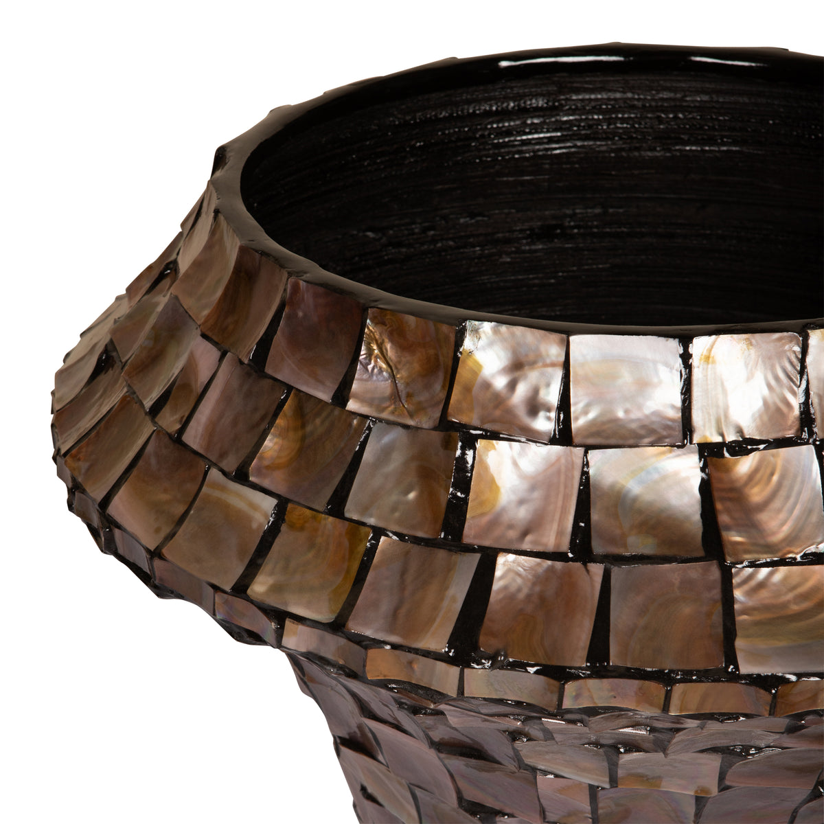 Daven Bronze Poly Shell Bamboo-krukke, rund, stor PTMD