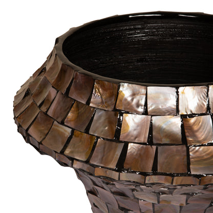 Daven Bronze Poly Shell Bamboo-krukke, rund, stor PTMD