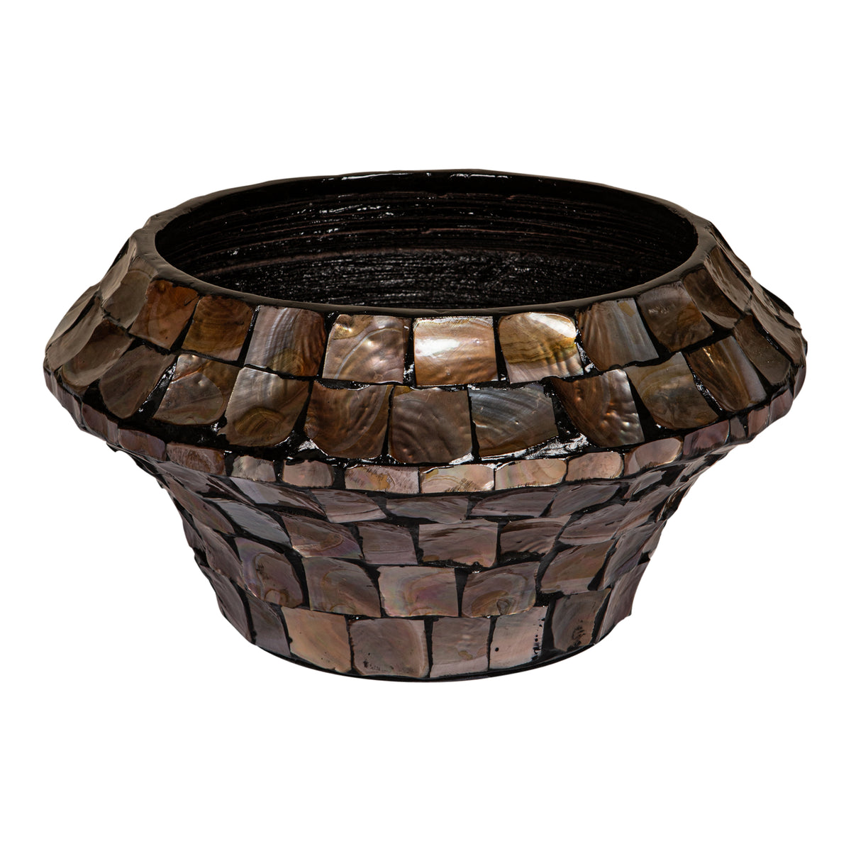 Daven Bronze Poly Shell Bamboo-potte Rund Lav S 41x41x20 cm PTMD