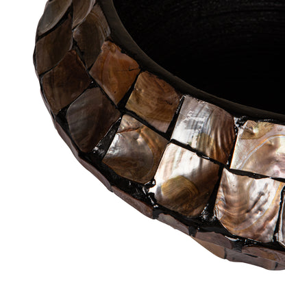 Daven Bronze Poly Shell Bamboo-potte Rund Lav S 41x41x20 cm PTMD