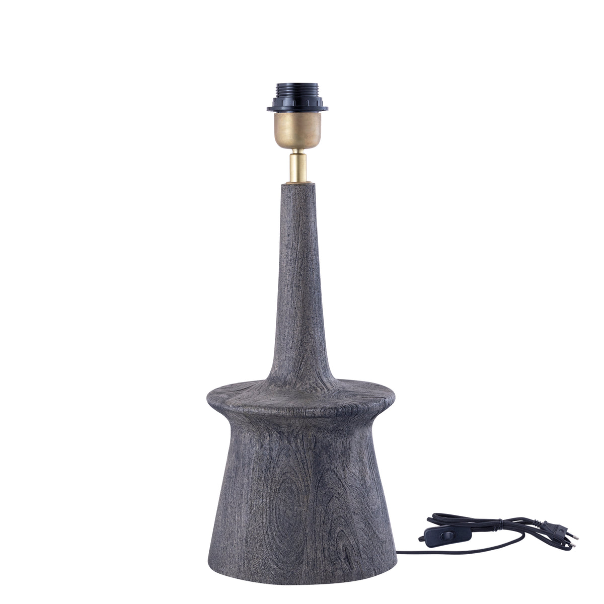 Caelin Grey bordlampe i mangotræ, smal og rund, PTMD