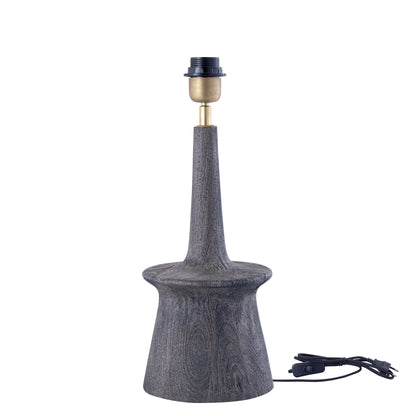 Caelin Grey bordlampe i mangotræ, smal og rund, PTMD