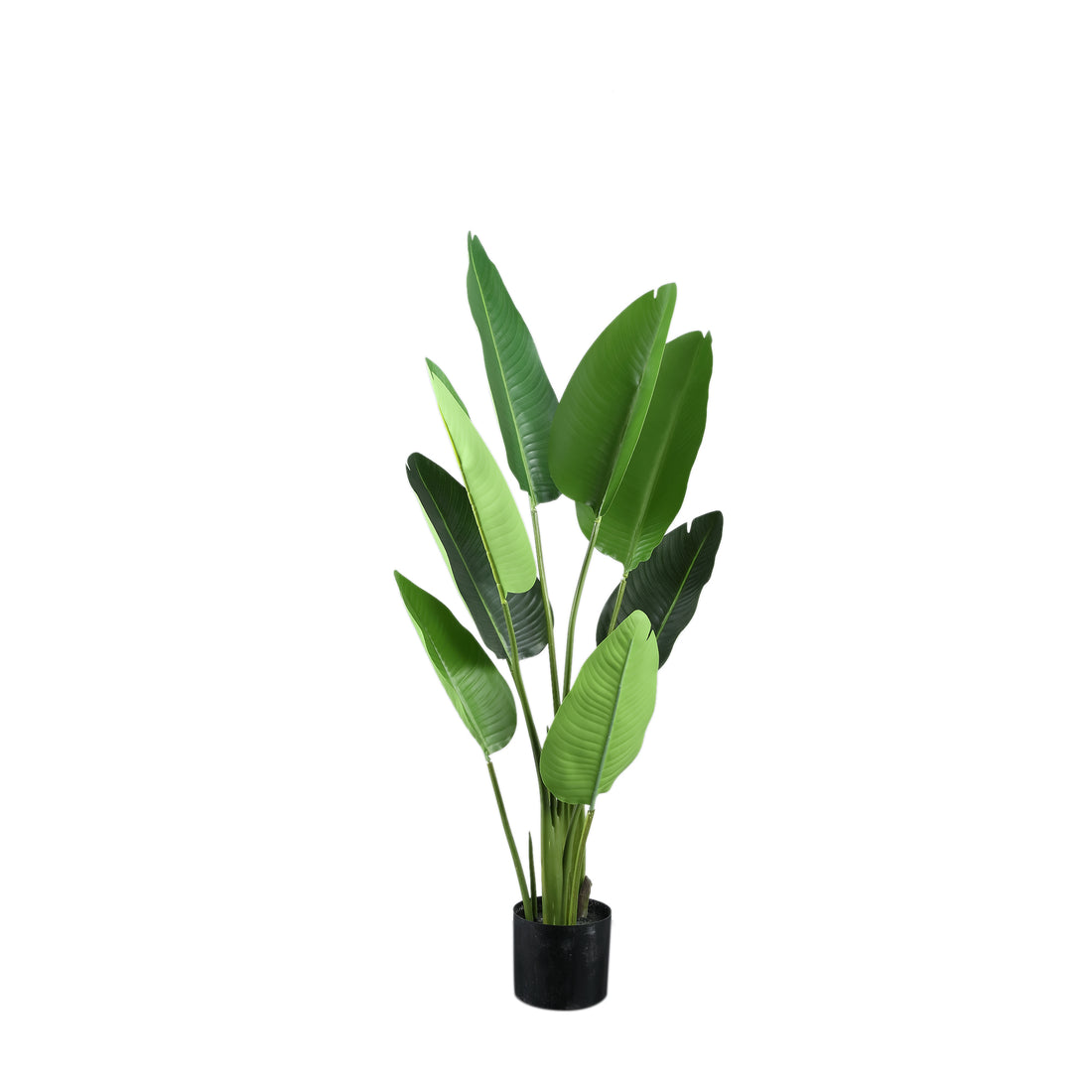 Kunstig Strelitzia-plante i grøn PE med naturtro blade, S 77 × 56 × 117 cm, PTMD