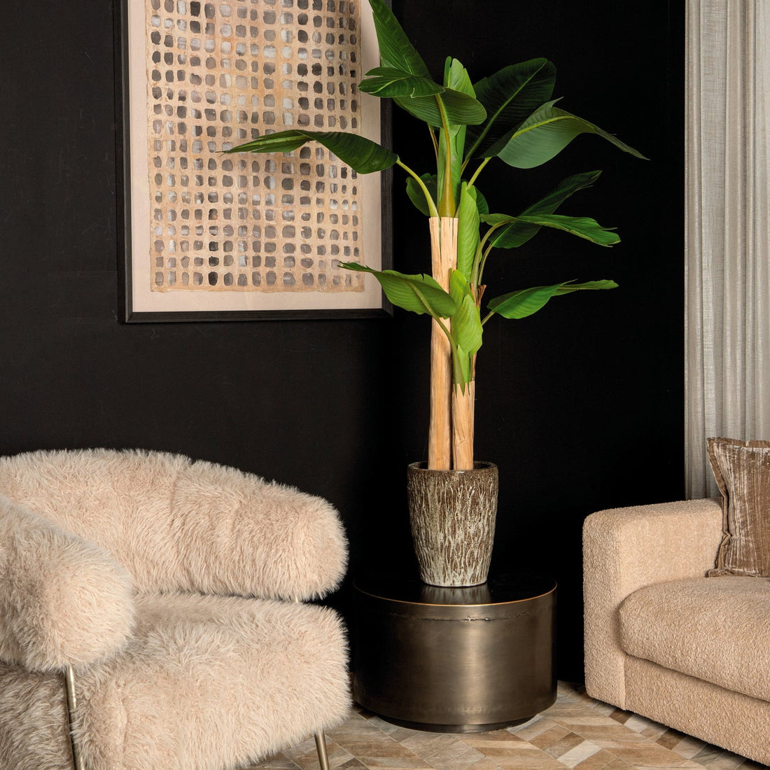 Grønt banantræ i PE med naturtro udseende S 110x108x155 cm PTMD