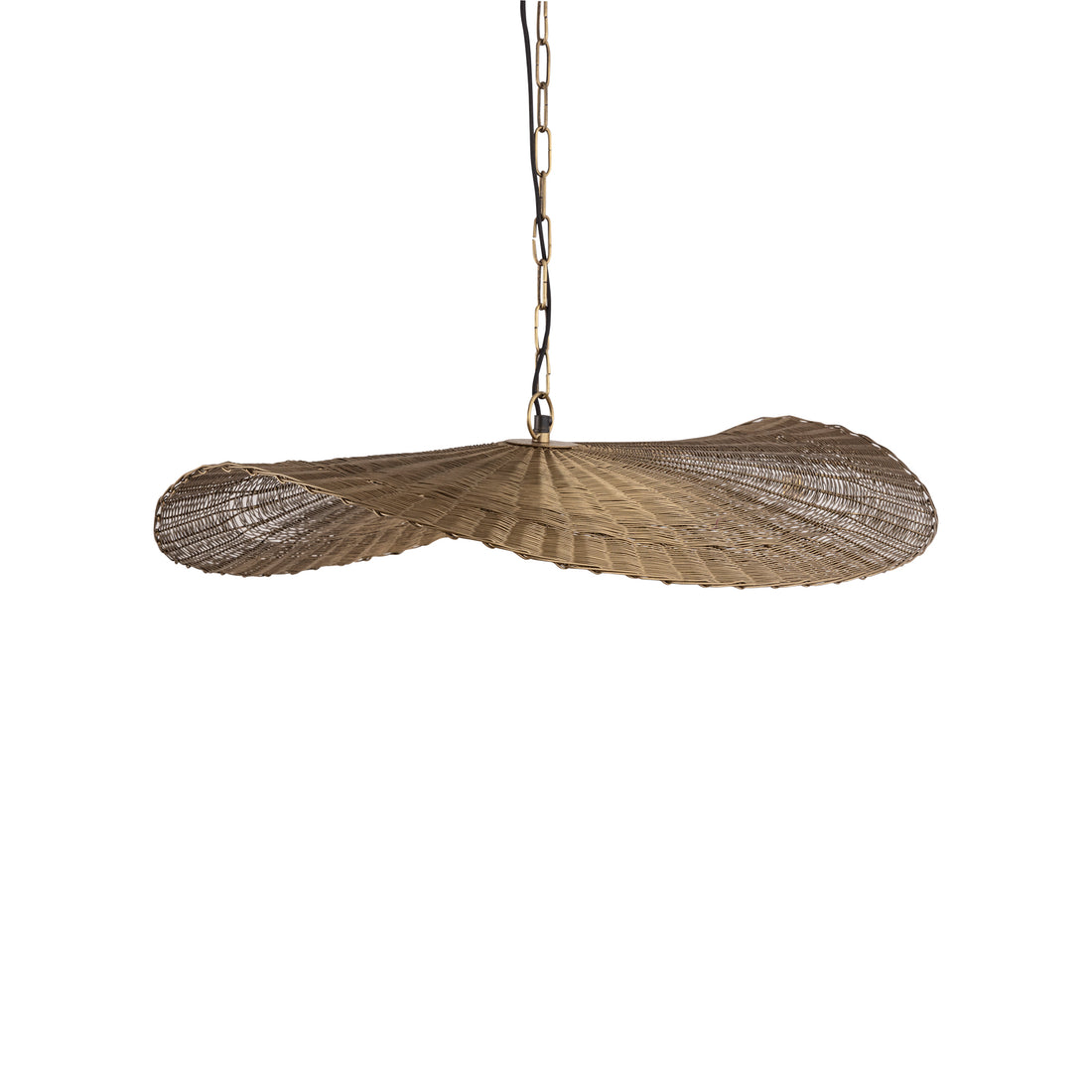 Shauney Gold pendellampe i jern med bølgede detaljer, rund, S, PTMD