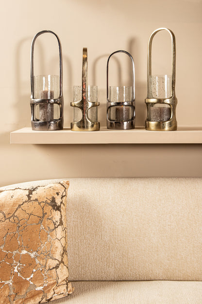 Lanterne Rahana S - 14 x 14 x 40 cm - Aluminium - Guld PTMD