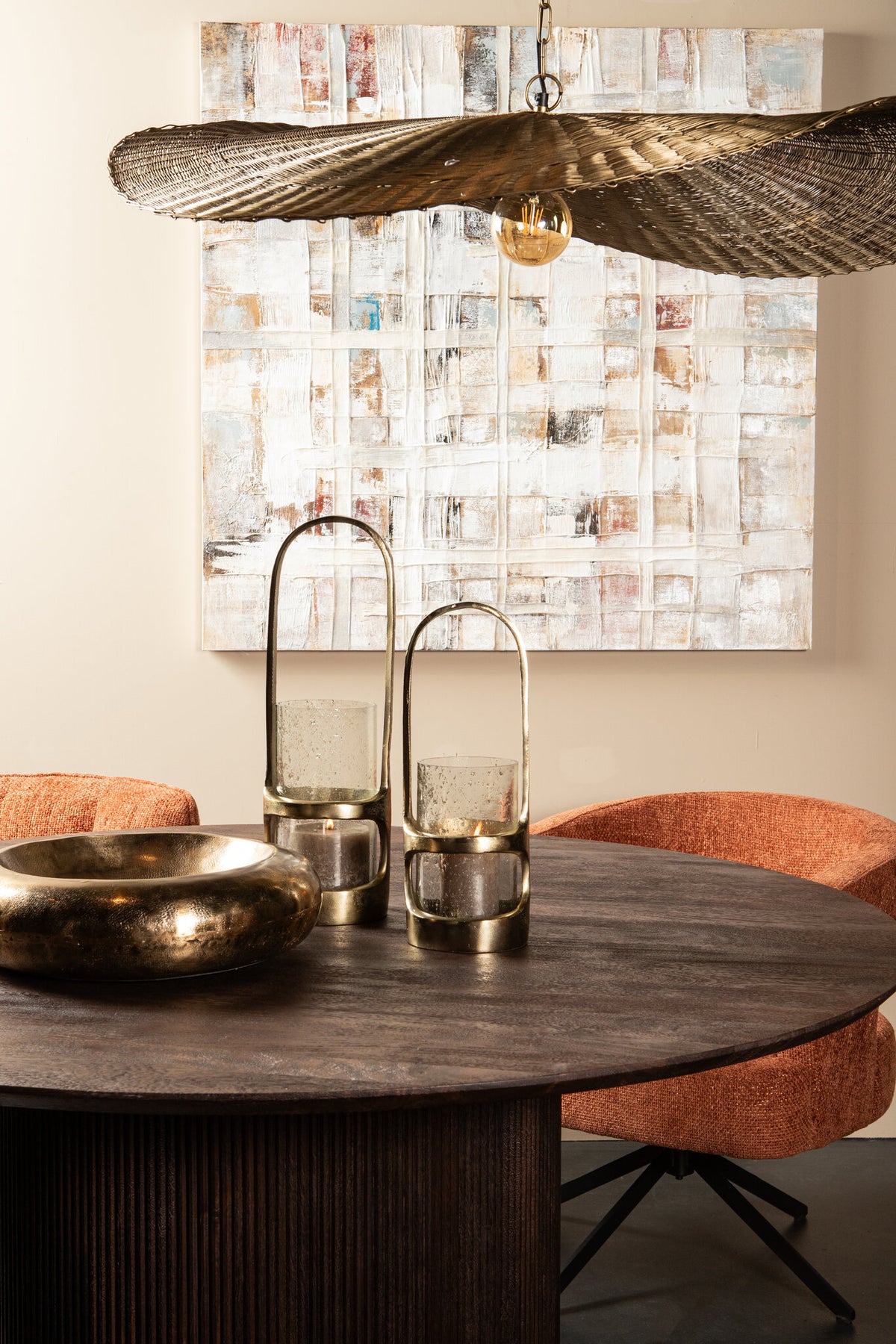 Lanterne Rahana S - 14 x 14 x 40 cm - Aluminium - Guld PTMD