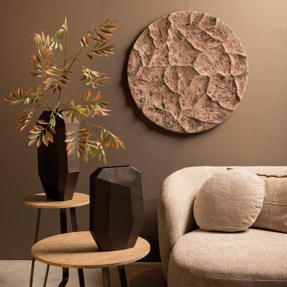 Vægbord Rafet L - Ø80cm - Cement - Grå PTMD