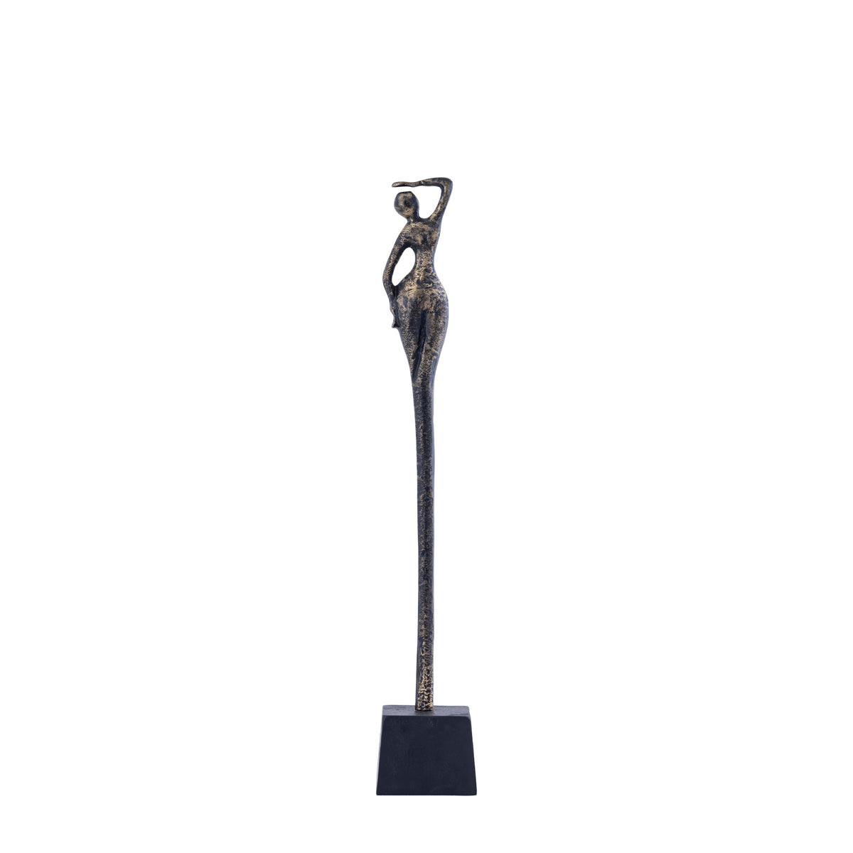 Ciwan kvindestatue i antik messingfarvet aluminium, støbt, B, PTMD