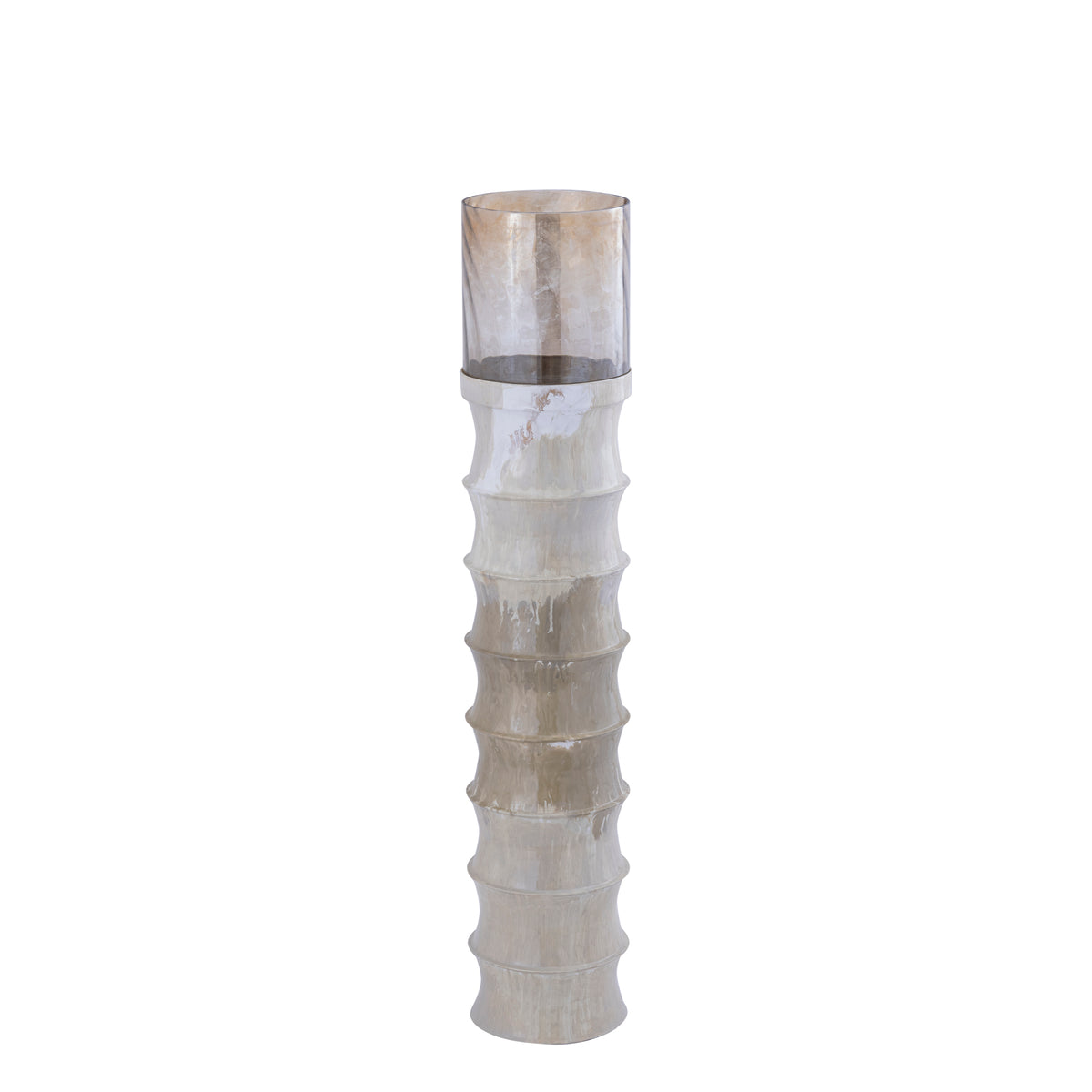 Lanterne Kaylyne cremefarvet emalje, medium, PTMD