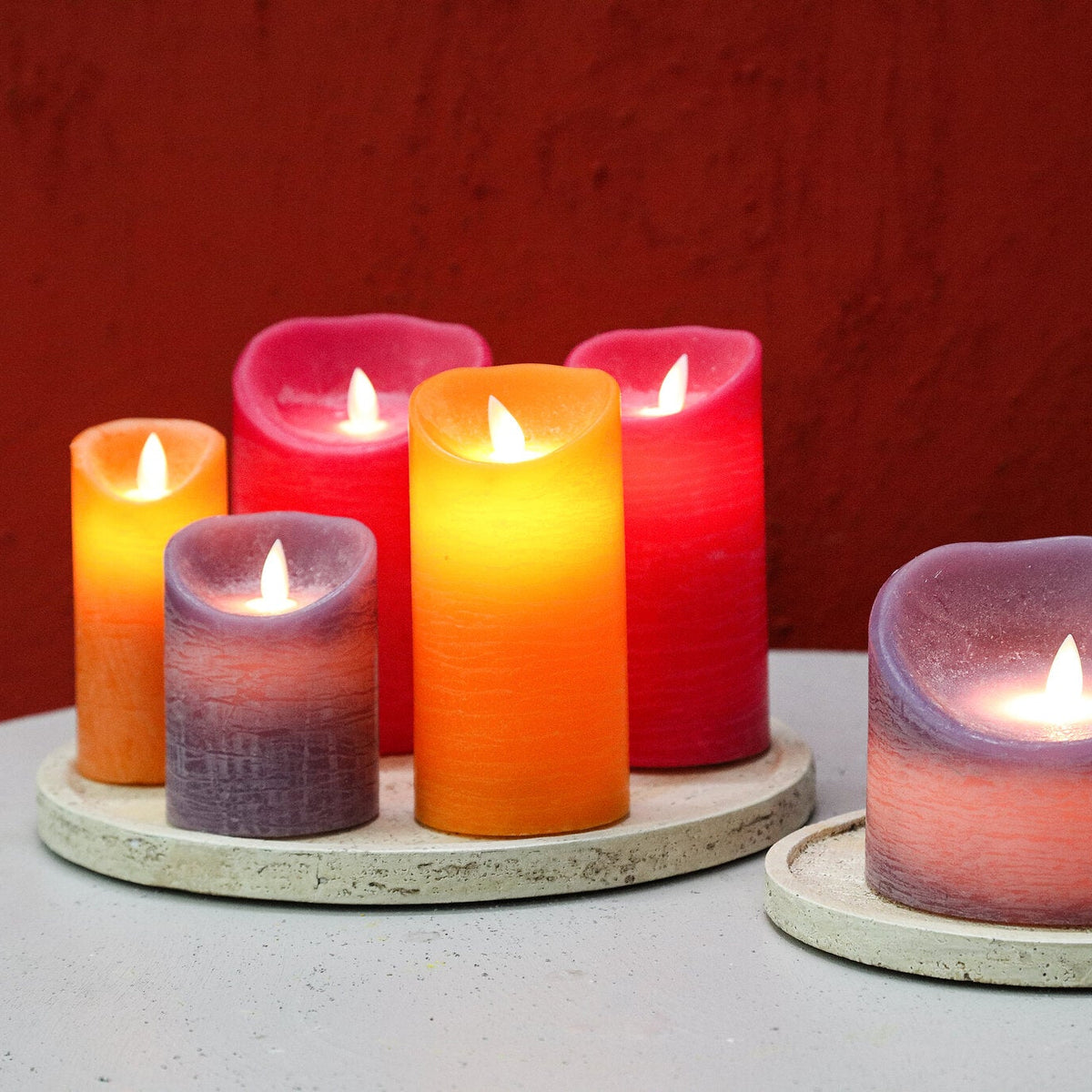 Sæt med 5 LED-lys Rustic Orange PTMD