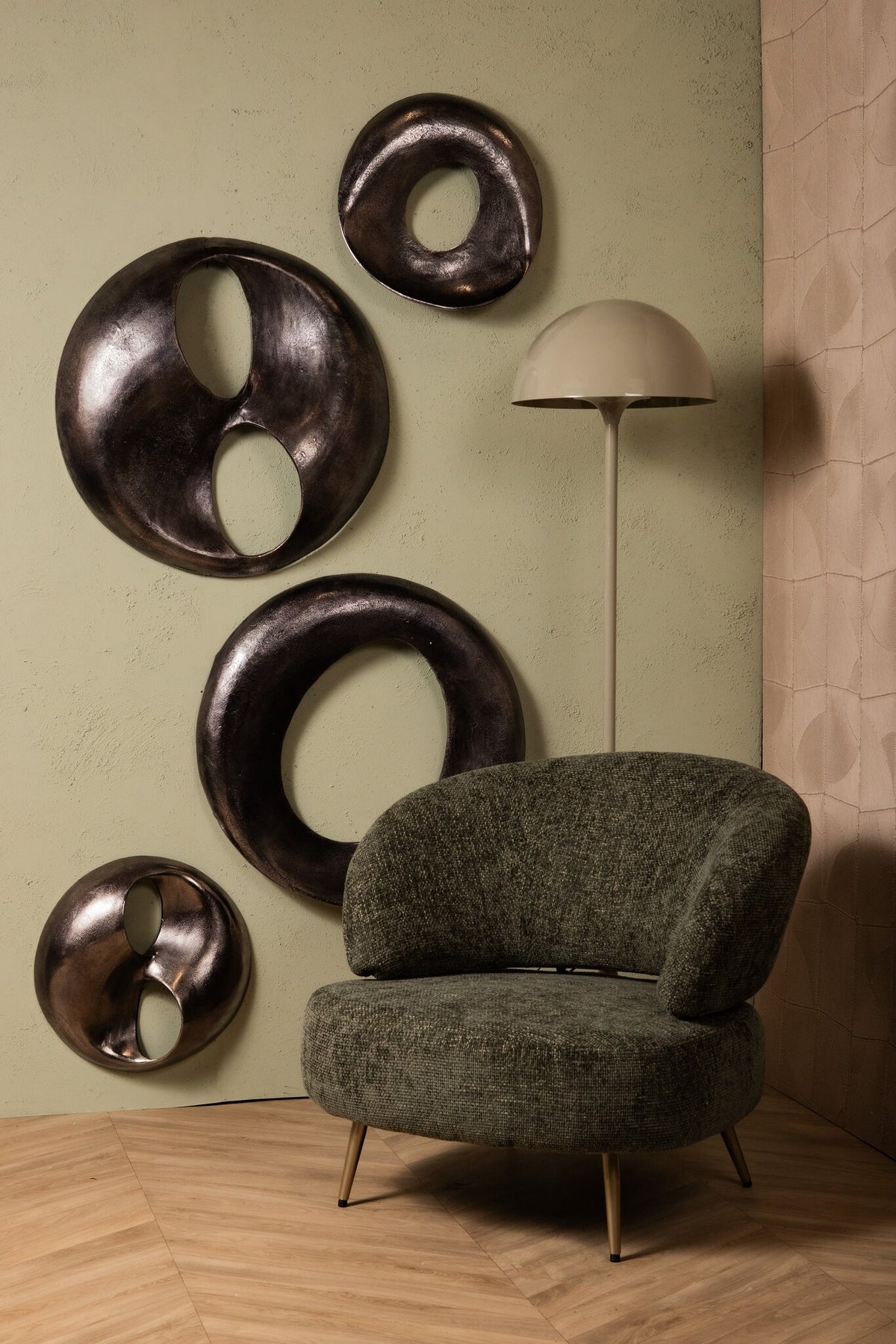 Vægpanel Deuie - 70x10x70 cm - Aluminium - Sølv PTMD
