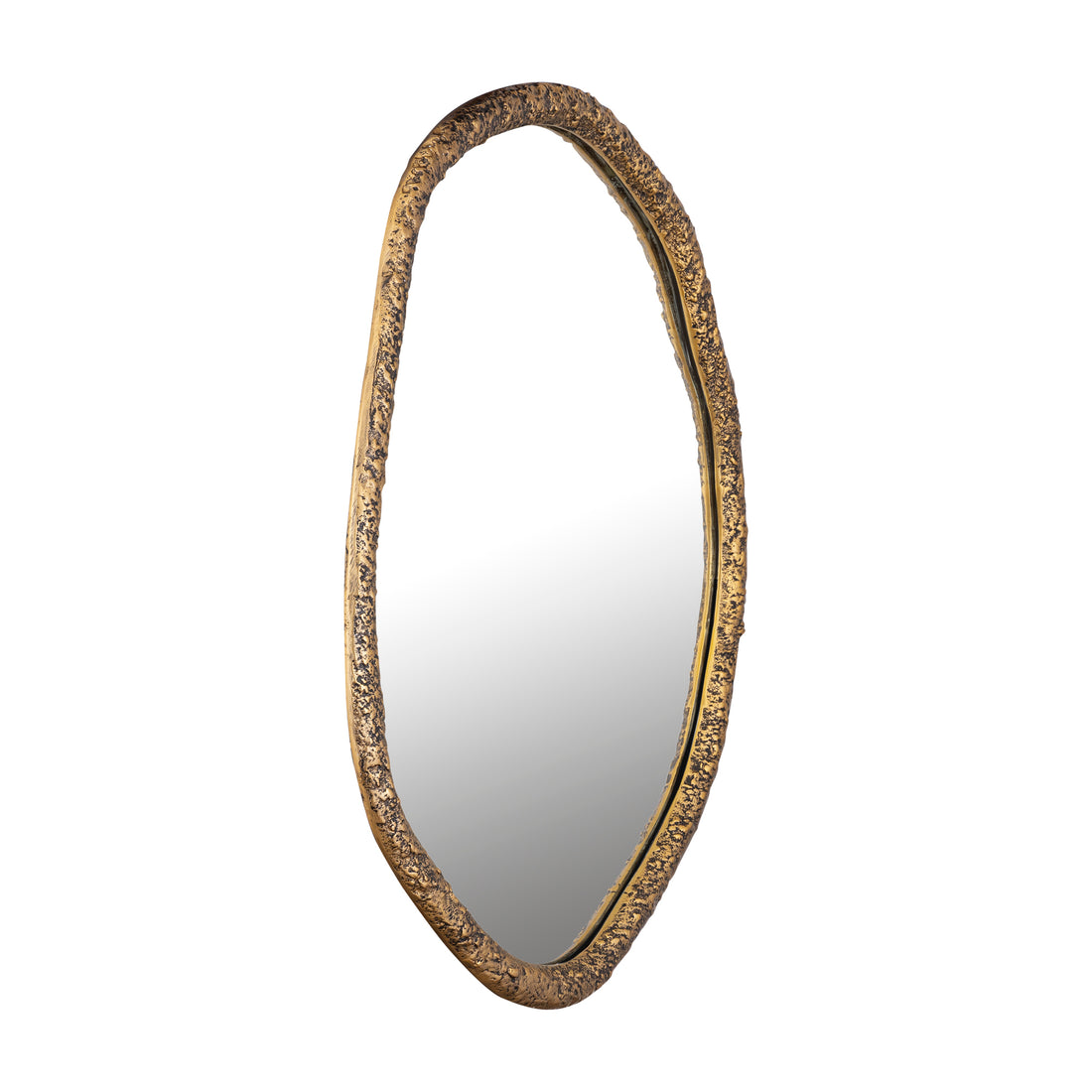 Paislie Brass organisk formet spejl, rundt, 56 x 3 x 72 cm PTMD