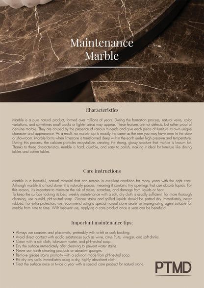 Bregt lavt sofabord i beige marmor PTMD