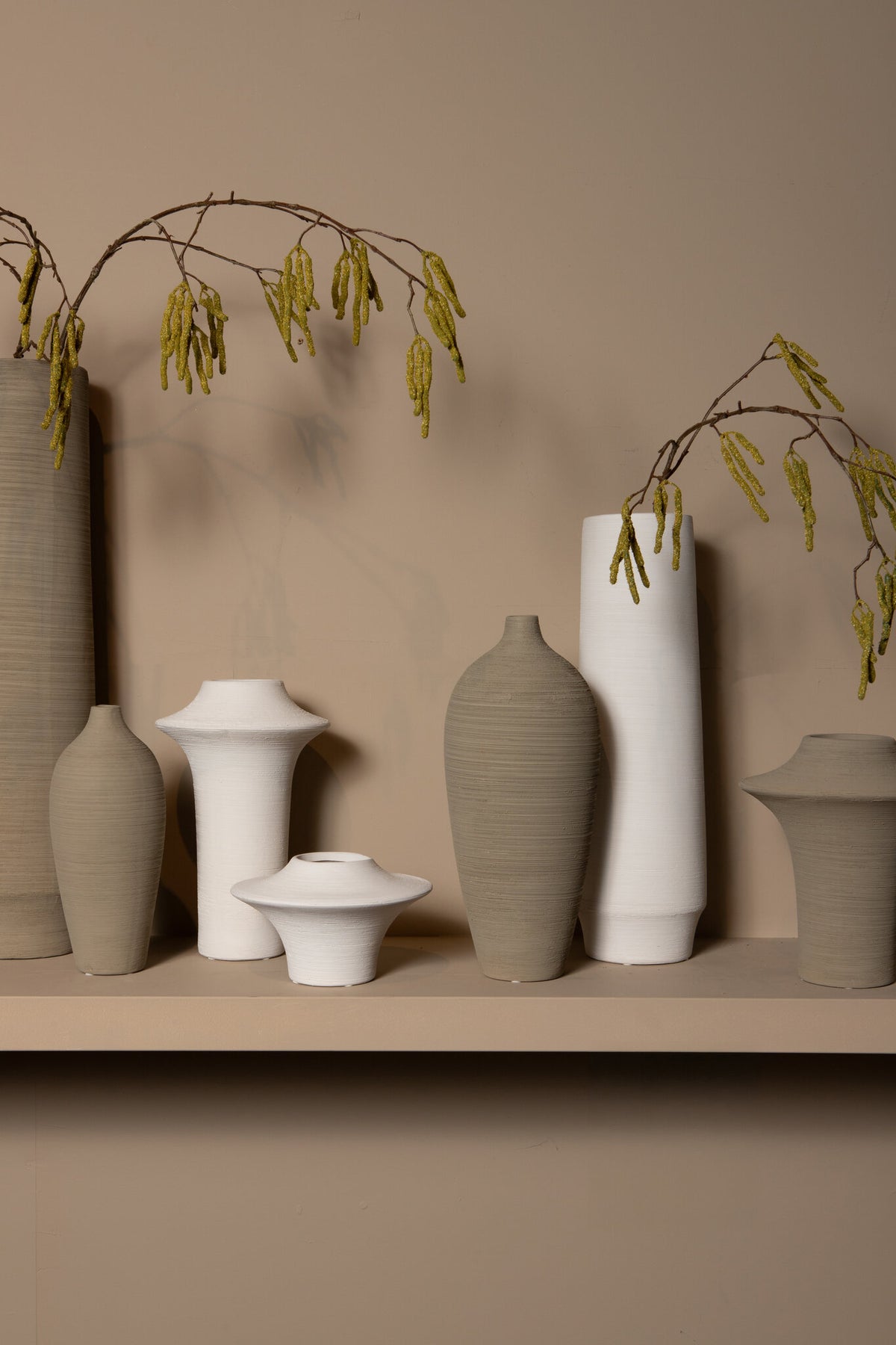 Flaskevase Cavinn Keramik Beige Ø24cm x H70cm PTMD