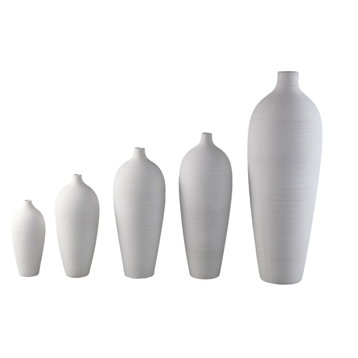 Flaskevase Cavinn Keramik Hvid Ø15cm x H35cm PTMD