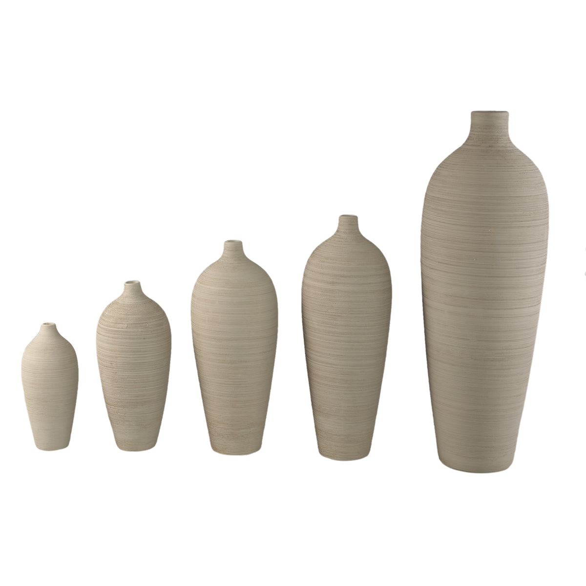 Flaskevase Cavinn Keramik Beige Ø15cm x H35cm PTMD